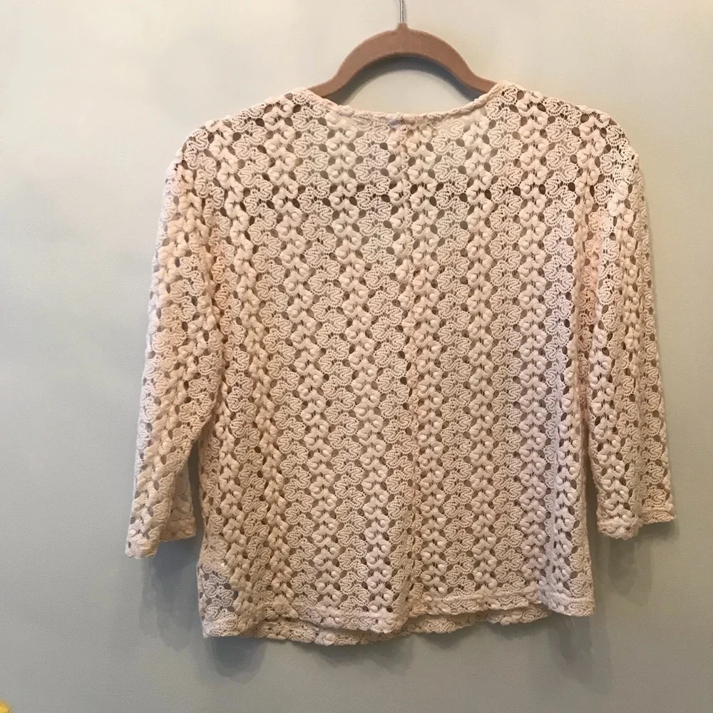 EUC UO Staring at Stars Cream Crochet Shirt XS​​​​​​​